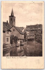 Erfurt Germany Dämmchen Canal Scene Real Photo Postcard 1938 Postmarked picture