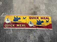 Vintage Quick Meal Stove Range Advertising Store Display Banner Painted Antique picture