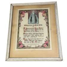 Vintage Immaculate Mary Home Blessing Framed Print Wall Art Picture picture
