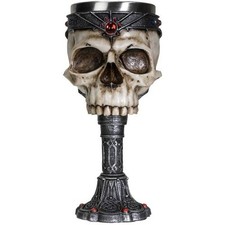 Ossuary Gothic Skull Wine Goblet Ceremonial Skull Wine Chalice Goblet picture