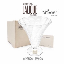 NEW Lalique France Lucie Crystal Vase, New Untouched, Highly Collectible c.1960s picture