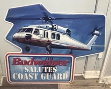 1994 Budweiser SALUTES Coast Guard Tin Sign Large picture