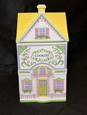 Vintage 1991 Lenox Village Cookie Cottage Jar Canister Spice Village Repaired picture