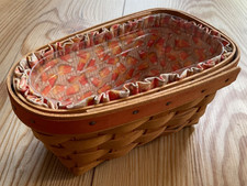 Vintage 1999 Longaberger Candy Corn Basket w/ Liner picture