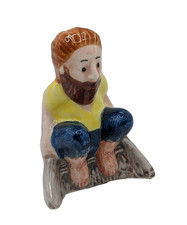 VTG Hand Painted Nautical Sailor Capsized Boat Salt or Pepper Shaker Sri Lanka picture