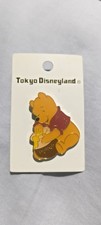 Vintage Tokyo Disneyland Winnie The Pooh Pin On Card TDL 1990s Hunny Pot Rare picture