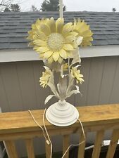 Vintage  Metal Sun Flower Table Lamp Light MOD Shabby Chic picture