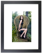 Actress Eva Green Black Dress Wicker Chair Matted & Framed Photo Picture picture