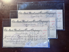 3 Consecutive 1905 ‘State Bank and Trust Company’ Checks from Carson City, NV picture