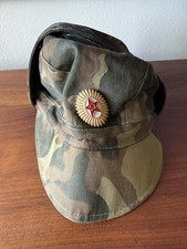 VTG 1987 Soviet USSR Camouflage MIlitary Cap Hat Red Star Afghan War Era Size 57 picture