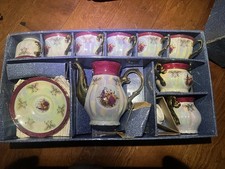 1950s Hand Painted Victorian Fine Porcelain GNA (17Pieces) Teapot, 6teacups.. picture