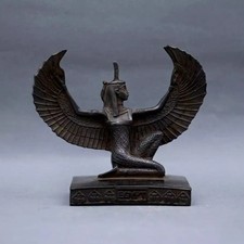 RARE Egyptian Artifacts Of Authentic Pharaonic Winged Statue Of Goddess Isis Bc picture
