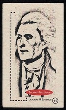 THOMAS JEFFERSON - 2011 'Leaders & Legends' Card #44 - 3rd US PRESIDENT picture