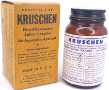 C1940s Vintage NOS Kruschen Saline Laxative Bottle w/ Box Griffiths Hughes picture