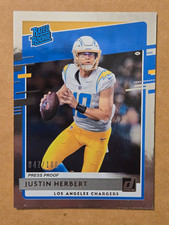 Panini 2020 Donruss Justin Herbert #303 Rated Rookie Press Proof /100 Chargers picture