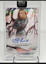 2025 Topps Marvel Vault Captain Marvel Brie Larson Immortal Auto /25 On Card picture