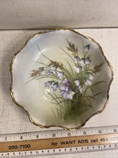 Vintage Asian Floral  Bowl Hand Painted Gold Tone Accents Japan NIPPON Marked picture