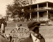Yale Hotel Buggy Car Horse Pulling Wagon Boy Smoking Pipe Colum RPPC Postcard A5 picture