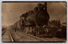RPPC Photo Postcard 1913 Yacolt Washington Railroad Depot Town picture