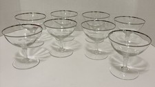 Vtg Schott Zwiesel Neckar Platinum Rim Cocktail Coupes Set (8) Crystal W Germany picture