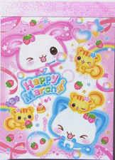 Happy March Rabbit Cat Squirrel Mini Memo Pad KAMIO Made in Japan 70 sheets picture