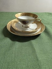 Vintage Schwarzenhammer Porcelain Teacup Trio gold handle and crest of Esslingen picture