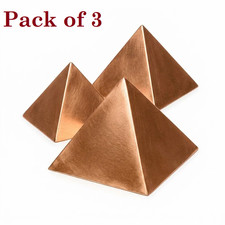 2 Inch Pure Copper Pyramid for meditation spaces,shelves & pooja rooms Pack of 3 picture