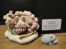 Harmony Kingdom Log Fume Hippos on a Raft Black Box LE 350 RARE picture