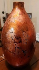 Contemporary Decorative  Vase With Metallic Golds Foil Textured Finish 14