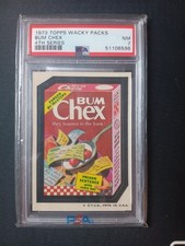 1974 Topps Wacky Packages 4th Series Bum Chex very tough centered high end PSA 7 picture