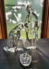 3 Piece Vntg MIKASA Lead Crystal NATIVITY Germany LG 11