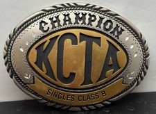 Vintage 1988 KCTA Trapshooting Champion Singles Class B Belt Buckle SSI USA: D3 picture
