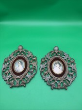 2 Vintage Cameo Creation Framed Miniature Portraits Hubak Lady & Comtesse Louisa picture