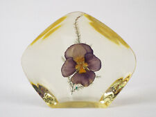 Vintage Lucite Paperweight pansy flowers Tarax Infinity Products 4