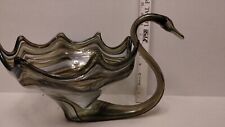Vintage Hand Blown Murano Glass Multi Color Swan Art Candy Dish Large Planter picture