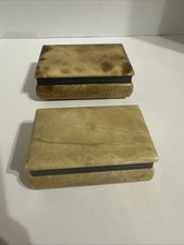 Mint Vintage Italian Alabaster Box Pair MCM 4