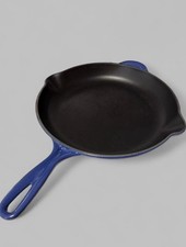 Vintage Le Creuset Enameled Cast Iron Skillet Pan 30cm 12in Cobalt Blue 90s picture