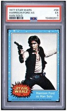 Vintage Topps 1977 Star Wars Harrison Ford as Han Solo #58 PSA 5 picture