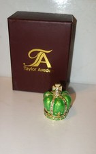 Taylor Avedon Collectible trinket box green crown authentic new + box $140 picture