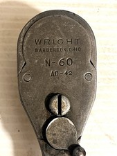 Vintage WWII Wright N-60 Ratchet 1/2” Drive, 1942 USA Barberton Ohio picture