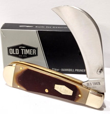 Schrade Old Timer Delrin Handles Hawkbill PRUNER Folding Pocket Knife 216OT EDC picture