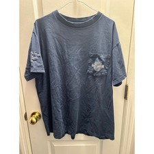 Harley-Davidson Lynchburg VA Pocket T-Shirt XL Made USA Navy Blue Cotton Biker picture