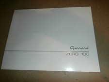 Vintage 1970's  Garrard Zero 100 Turntable Instruction Manual Booklet picture