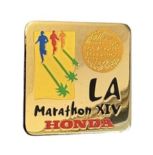 Authentic City Of Los Angeles LA Marathon XIV Honda Participation Pin Back 1999 picture