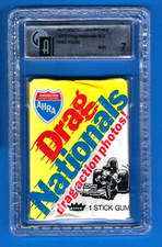 Vintage DRAG NATIONALS AHRA FLEER SEALED 1972 WAX PACK GRADED 7 NM picture