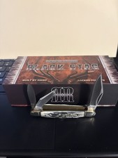 NEW Rough Ryder 2576. Black Stag Stockman Pocket Knife picture