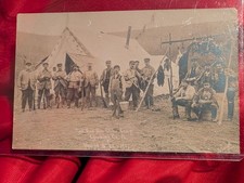 1907 Wyoming Coal Miners Camp Vintage AZO Postcard Group Photo picture