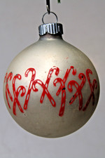 VTG pre WWII Glass CANDY CANE Pictured BALL Christmas Ornament Shiny Brite picture