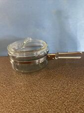 Vintage Pyrex Glass Flameware Sauce Pan Pot Locking Lid 6323-B 1.5 Quart Used picture