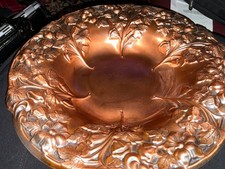 Antique COPPERCRAFT GUILD Floral Embossed Design Decorative Bowl ~Excellent~ picture